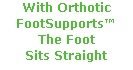 With Orthotic FootSupports™ 
The Foot 
Sits Straight
